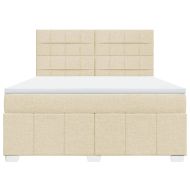 Боксспринг легло с матрак, кремава, 180x200 см, плат