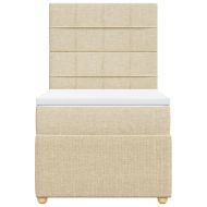 Боксспринг легло с матрак, кремава, 90x200 см, плат