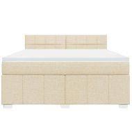 Боксспринг легло с матрак, кремава, 180x200 см, плат