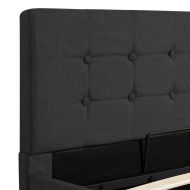 Легло с повдигащ механизъм, тъмносива, текстил, 100x200 см