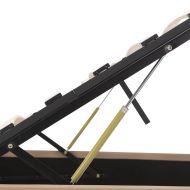 Хидравлично легло с LED капучино изкуствена кожа 90x200 cм