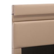 Хидравлично легло с LED капучино изкуствена кожа 90x200 cм