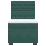 Боксспринг легло с матрак, тъмнозелено, 80x200 см, кадифе