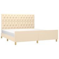 Рамка за легло без матрак, кремава, 160x200 см, плат