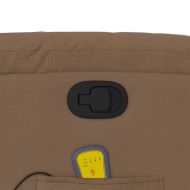 Изправящ масажен реклайнер стол, кафяв, текстил