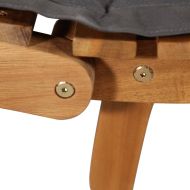 Шезлонги с възглавници, 2 бр, тъмносиво, акациево дърво масив