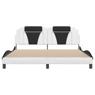 Рамка за легло Viana с LED без матрак бяло-черна 180x200 см