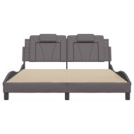 Рамка за легло Viana с LED без матрак, сива, 160x200 cм