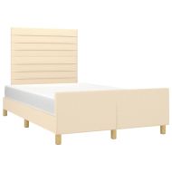 Рамка за легло без матрак, кремави, 120x190 см, плат