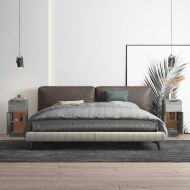 Сайдборди, 2 бр, сив сонома, 30x30x70 см, инженерно дърво