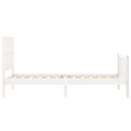 Рамка за легло с табла бяла Small Single дърво масив