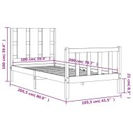 Рамка за легло без матрак, 100x200 см, бор масив