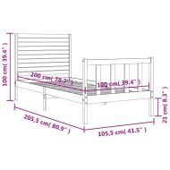 Рамка за легло без матрак, 100x200 см, бор масив