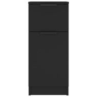 Странични шкафове, 2 бр, черни, 30x30x70 см, инженерно дърво