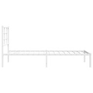 Метална рамка за легло, без матрак, с табла, бяла, 75x190 см