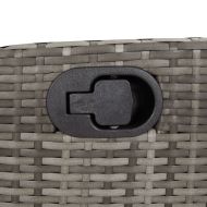 Градински трапезен комплект 3 части с възглавници сив полиратан