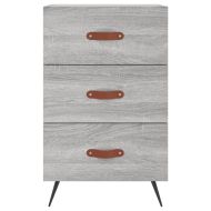 Нощно шкафче, сив сонома, 40x40x66 см, инженерно дърво