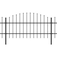 Градинска ограда с връх тип „копие“, стомана, 1426x100 см, черна