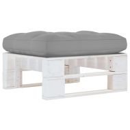 Градинска палетна табуретка бяло импрегнирано борово дърво