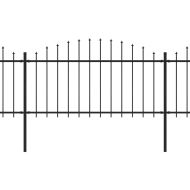 Градинска ограда с връх тип копие, стомана, 1603,5x150 см, черна
