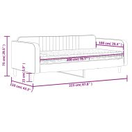 Канапе с матрак, светлосиво, 100x200 см, кадифе