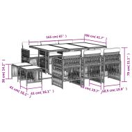 Градински комплект с възглавници 11 части сив полиратан