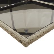 Градински трапезен комплект 5 части с възглавници сив полиратан