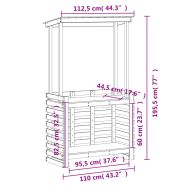 Външна бар маса с покрив, восъчнокафяв, 112,5x57x195,5 см