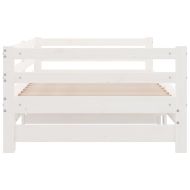 Разтегателно дневно легло, без матрак, бяло, 80x200 см