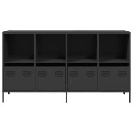 Бюфет, черен, 135x39x73,5 см, студеновалцувана стомана