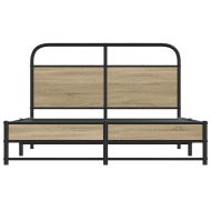 Рамка за легло без матрак 140x190 см опушен дъб инженерно дърво