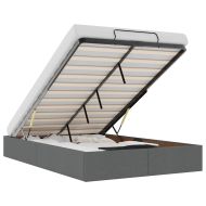 Османска рамка за легло без матрак, тъмносива, 120x200 см, плат