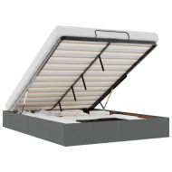 Османска рамка за легло без матрак, тъмносива, 140x190 см, плат