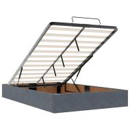 Османска рамка за легло без матрак, тъмносив, 120x190см, кадифе