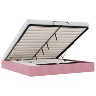 Османска рамка за легло без матрак, розова, 180x200 см, кадифе