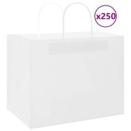 Хартиени торбички 250 бр с дръжки бели 32x22x24 см