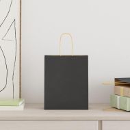 Хартиени торбички 250 бр с дръжки черни 18x8x22 см