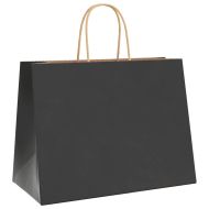 Хартиени торбички 250 бр с дръжки черни 32x17x25 см