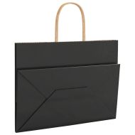 Хартиени торбички 250 бр с дръжки черни 32x17x25 см