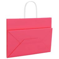 Хартиени торбички 250 бр с дръжки розови 32x17x25 см
