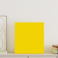 Хартиени торбички 250 бр с дръжки жълти 45x17x48 см