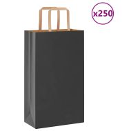 Хартиени торбички 250 бр с дръжки черни 21x11x36 см