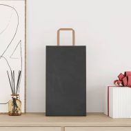 Хартиени торбички 250 бр с дръжки черни 21x11x36 см