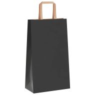 Хартиени торбички 250 бр с дръжки черни 21x11x36 см
