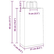Хартиени торбички 250 бр с дръжки розови 21x11x36 см