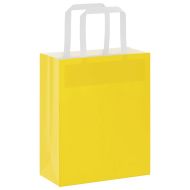 Хартиени торбички 50 бр с дръжки жълти 18x8x22 см