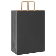 Хартиени торбички 250 бр с дръжки черни 32x17x44 см