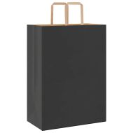 Хартиени торбички 250 бр с дръжки черни 32x17x44 см