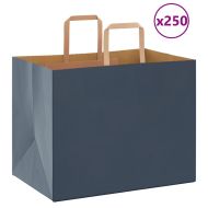 Хартиени торбички 250 бр с дръжки сини 32x22x24 см