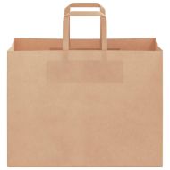 Хартиени торбички 250 бр с дръжки кафяви 32x17x25 см